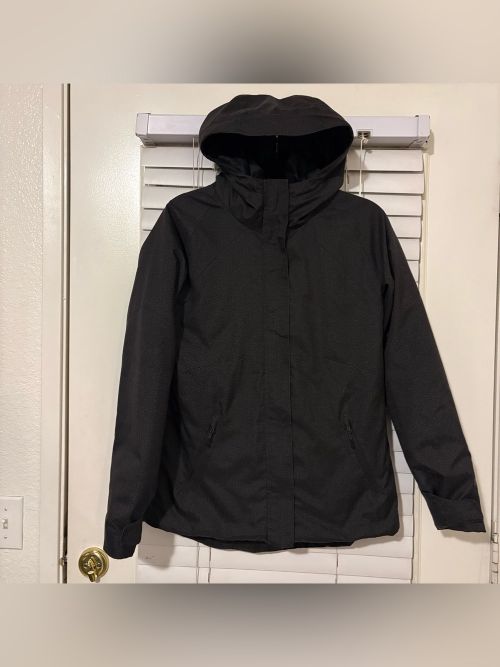 Champion Women’s Hooded Lightweight Rain Jacket Charcoal Gray Size Small